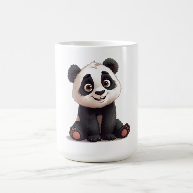 Caneca De Café Sitting Panda Bear Cartoon Illustration Artwork (Centro)