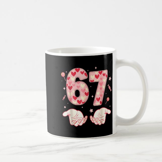 Caneca De Café Six Seven 67 Meme 6 7 Valentines Day Heart Men Wom (Direita)