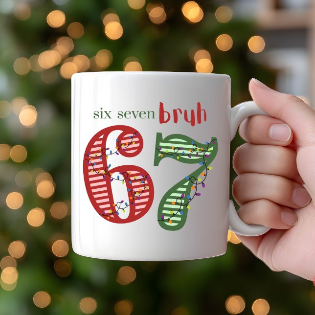 Caneca De Café Six Seven 6 7 Bruh Christmas Holiday (67 six seven bruh kids mug)