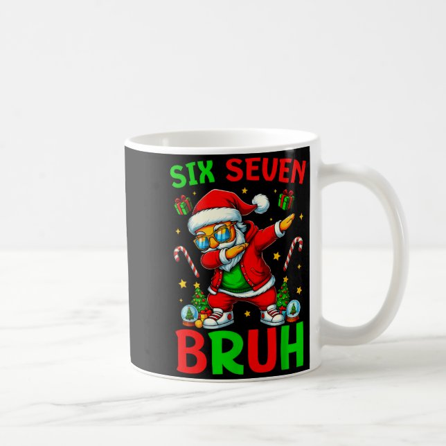 Caneca De Café Six Seven 6 7 Meme Dabbing Santa Merry Christmas B (Direita)