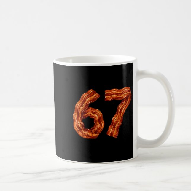 Caneca De Café Six Seven Bacon Cool Meme 67 Funny Number  (Direita)
