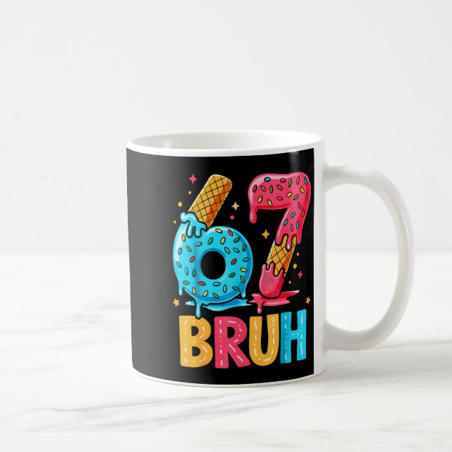 Caneca De Café Six Seven Ice Cream Drip Cool Meme 67 Bruh Funny N (Direita)