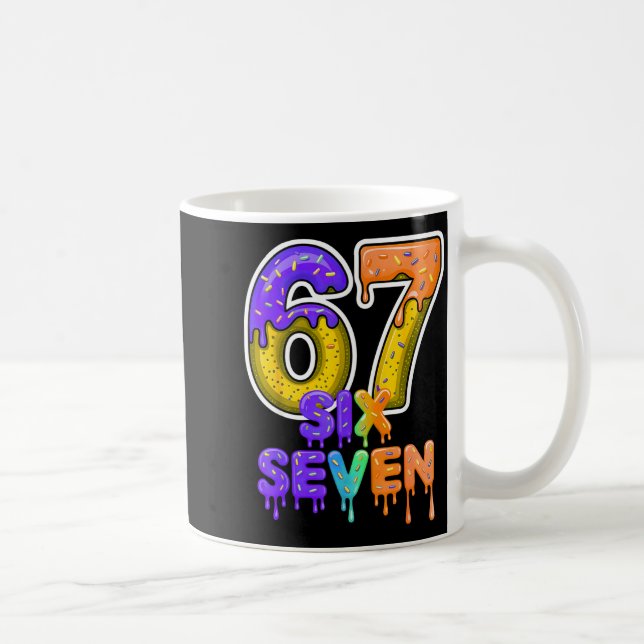 Caneca De Café Six Seven Ice Cream Drip Gen Alpha Slang 6 7 Meme  (Direita)