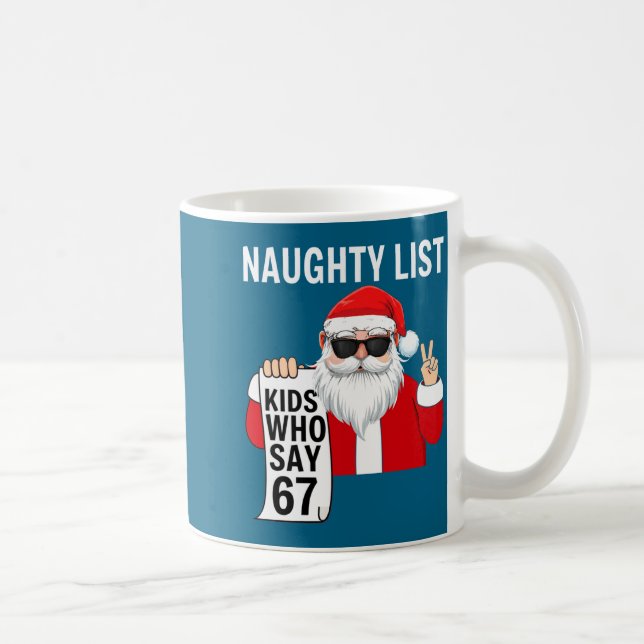 Caneca De Café Six Seven Meme Funny Christmas Naughty List Kids W (Direita)