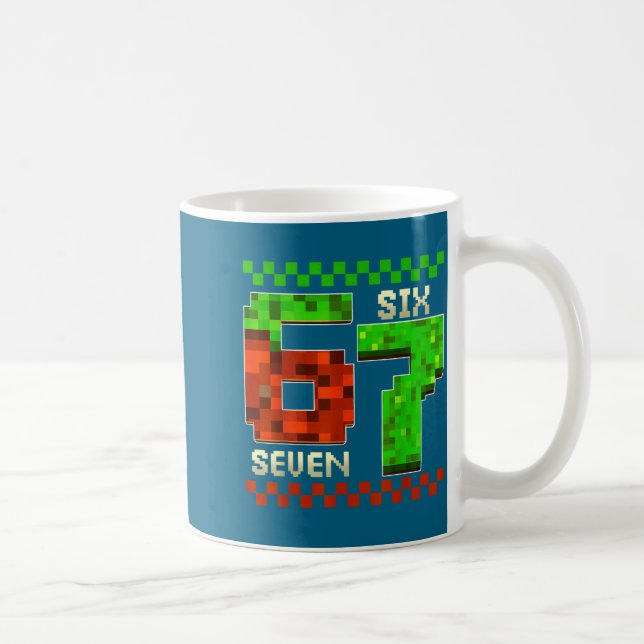 Caneca De Café Six Seven Meme Video Gamer Boys Kids 67 Birthday 6 (Direita)