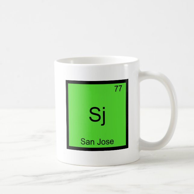 Caneca De Café Sj - Camiseta Símbolo Elemento Químico Cidade de S (Direita)