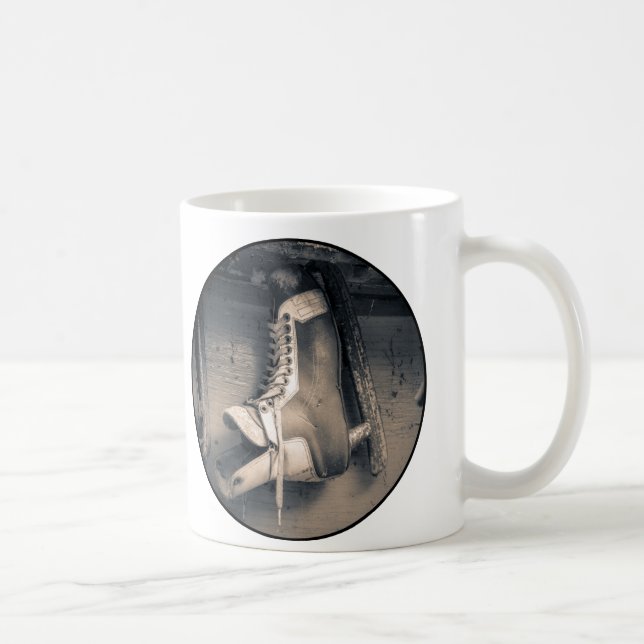 Caneca De Café Skate do hóquei do vintage (Direita)