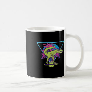 Caneca De Café Skate Elétrico Moderno T-rex Flutuante Retro Em