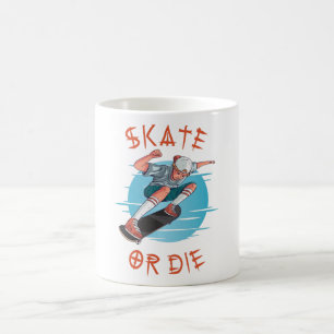Caneca De Café Skate ou morrer Skateboarder Boy