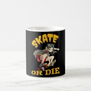 Caneca De Café Skate ou morrer Skateboarder Girl