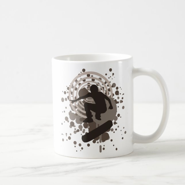Caneca De Café skateboard. bolhas. (Direita)