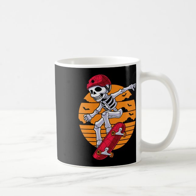 Caneca De Café Skateboard Skeleton Funny Skater (Direita)