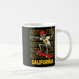 Caneca De Café Skateboard skeleton vintage santa cruz california