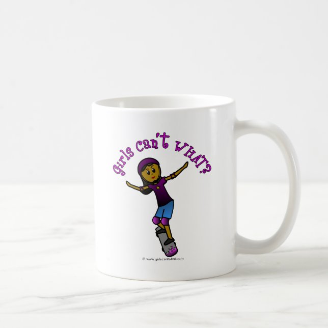Caneca De Café Skater de Garota Escura com Capacete (Direita)