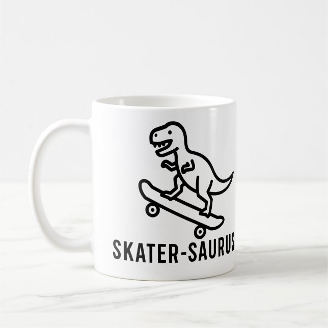 Caneca De Café Skater-Saurus (Esquerda)