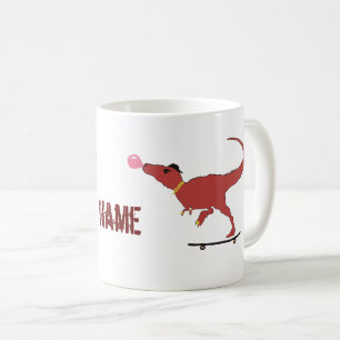 Caneca De Café Skater T-rex