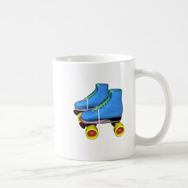 Caneca De Café Skates de rolo azuis (Direita)