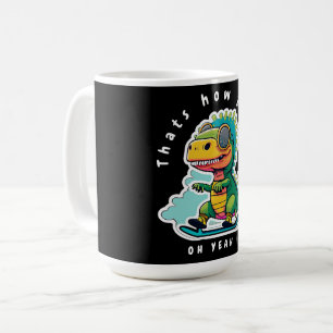 Caneca De Café Skating do Dinossauro do Bebê É assim que eu rol