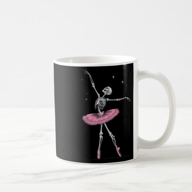 Caneca De Café Skeleton Balé Halloween Costume Engraçado Skype (Direita)
