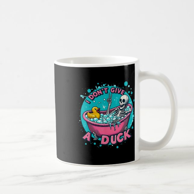Caneca De Café Skeleton Bath Humor Rubber Duck Dia de as Bruxas e (Direita)