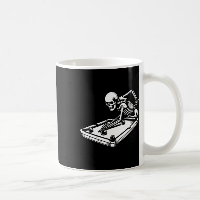 Caneca De Café Skeleton Billiards Halloween Piscina Snooker Billi (Direita)