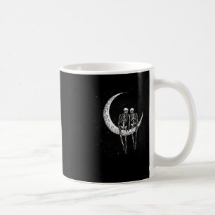 Caneca De Café Skeleton Casal Na Lua Diversão Do Dia Das Bruxas