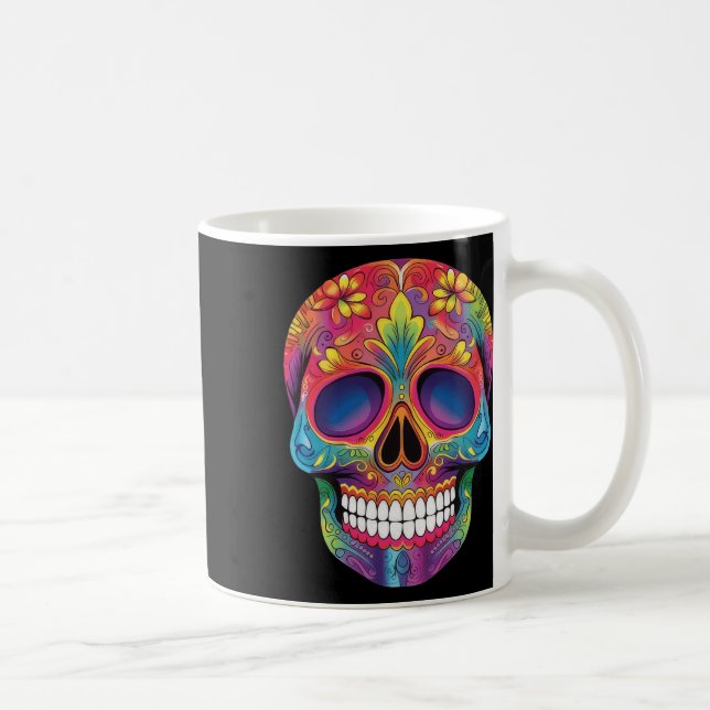 Caneca De Café Skeleton Dia De Los Muertos Dia Dos Mortos (Direita)