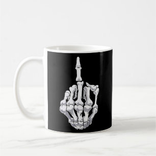 Caneca De Café Skeleton do Dedo Médio das Halloween