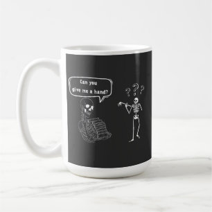 Caneca De Café Skeleton Engraçado Pun Você Pode Me Dar A Mão?