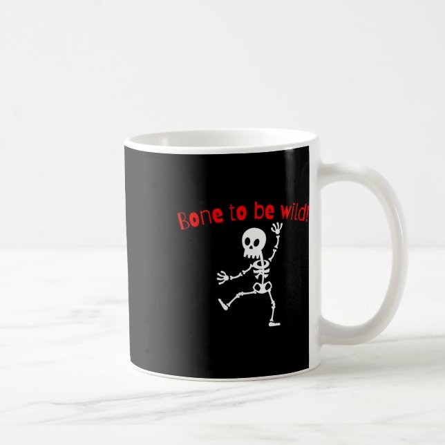 Caneca De Café Skeleton Halloween Funny Bone Wild (Direita)