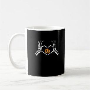 Caneca De Café Skeleton Halloween Heart Halloween Costume Pumpkin