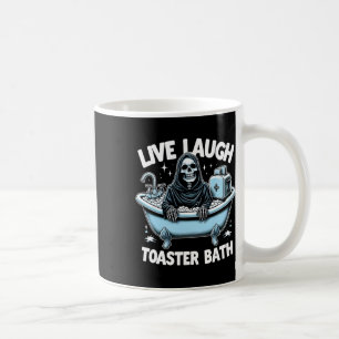 Caneca De Café Skeleton Halloween Live Laugh Toaster Bath Design