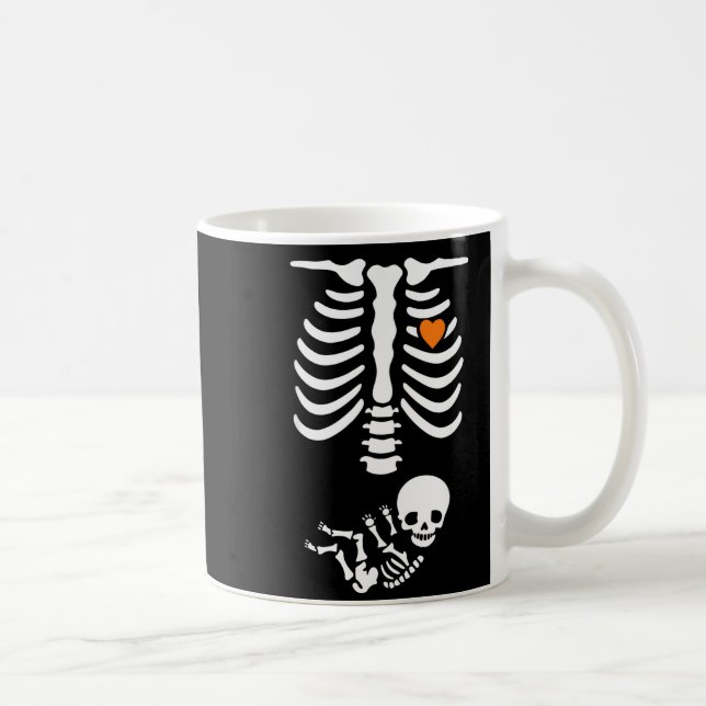 Caneca De Café Skeleton Halloween Maternity Funny Pregnancy 2025  (Direita)