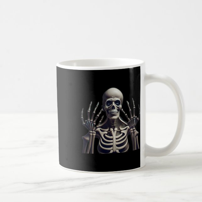 Caneca De Café Skeleton Halloween Para Mulheres Crianças (Direita)