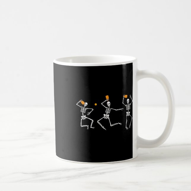 Caneca De Café Skeleton Halloween Pickleball (Direita)