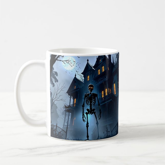 Caneca De Café Skeleton Haunted Mansion Mug - Anime Halloween (Esquerda)