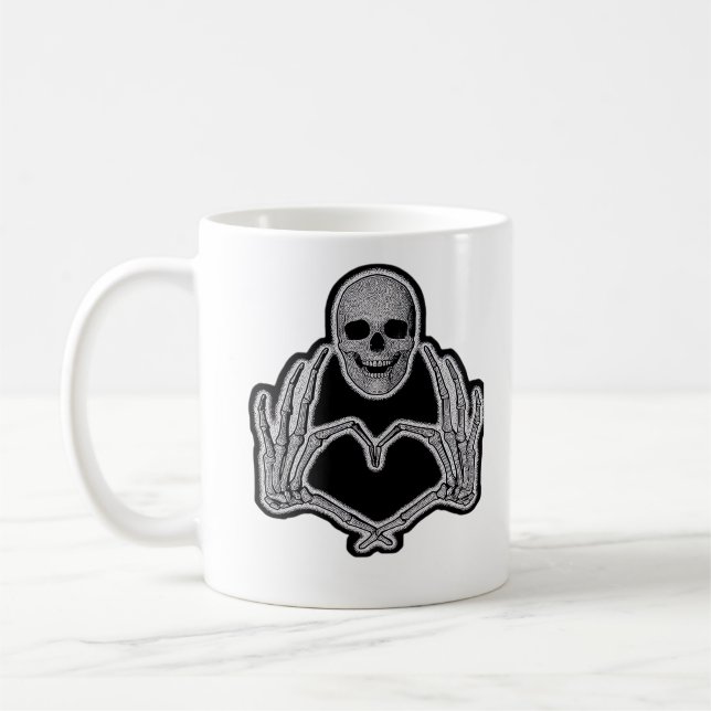 Caneca De Café Skeleton Heart Hands Classic (Esquerda)