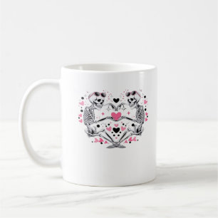 Caneca De Café Skeleton Heart Mãos Clássicas Virais