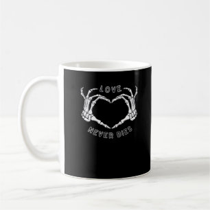 Caneca De Café Skeleton Heart Mãos Engraçadas e Clássicas