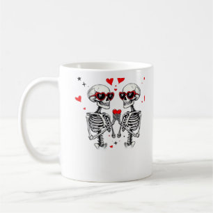 Caneca De Café Skeleton Heart Mãos Para Tendência