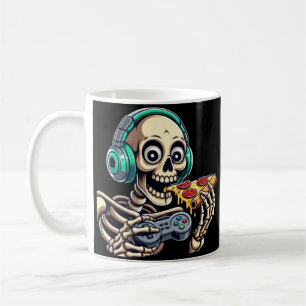 Caneca De Café Skeleton: Jogos da Pizza Cheesy