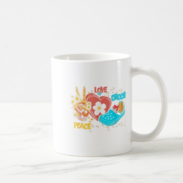 Caneca De Café Skeleton Mão Paz Família Love Crocs Xmas Pajama (Direita)