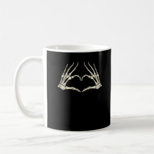 Caneca De Café Skeleton Mãos Dias de as Bruxas engraçados Cardíac