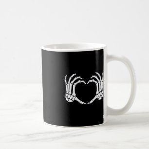 Caneca De Café Skeleton Mãos Sinais de Coração Ossos Diversão Hal