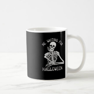 Caneca De Café Skeleton Me Esperando Pelo Dia das Bruxas