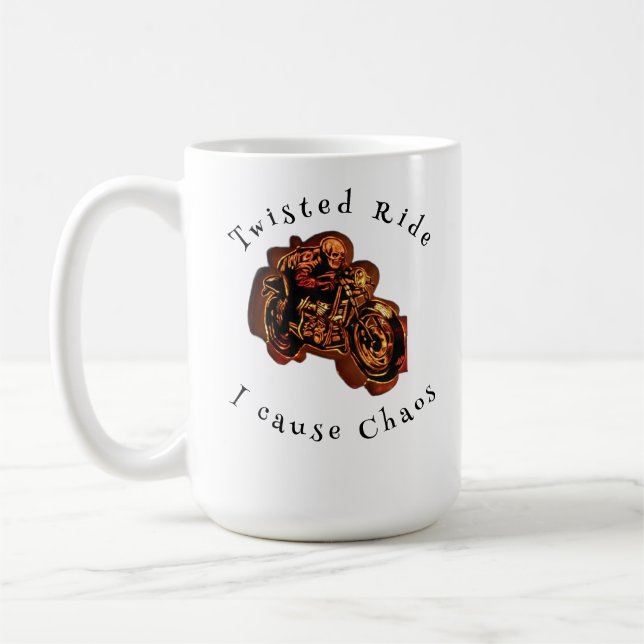 Caneca De Café Skeleton Rider Coffee Mug - CherryBombCo (Esquerda)