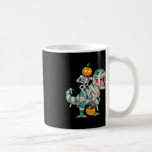 Caneca De Café Skeleton Riding Mummy Dinosaur T rex Halloween Pum