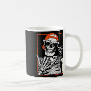 Caneca De Café Skeleton Rocker Hand Halloween Costume Música Lega