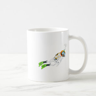 Caneca De Café Skeleton Scuba Mergulhando mergulhador de Abóbora