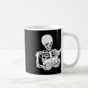 Caneca De Café Skeleton Segurando Dia de as Bruxas engraçado Gato